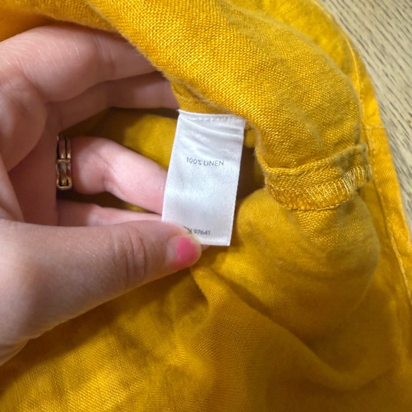 J.Jill Love Linen Petite XS Gold 100% Linen Long Sleeve Button Down Shirt Top - Picture 8 of 8